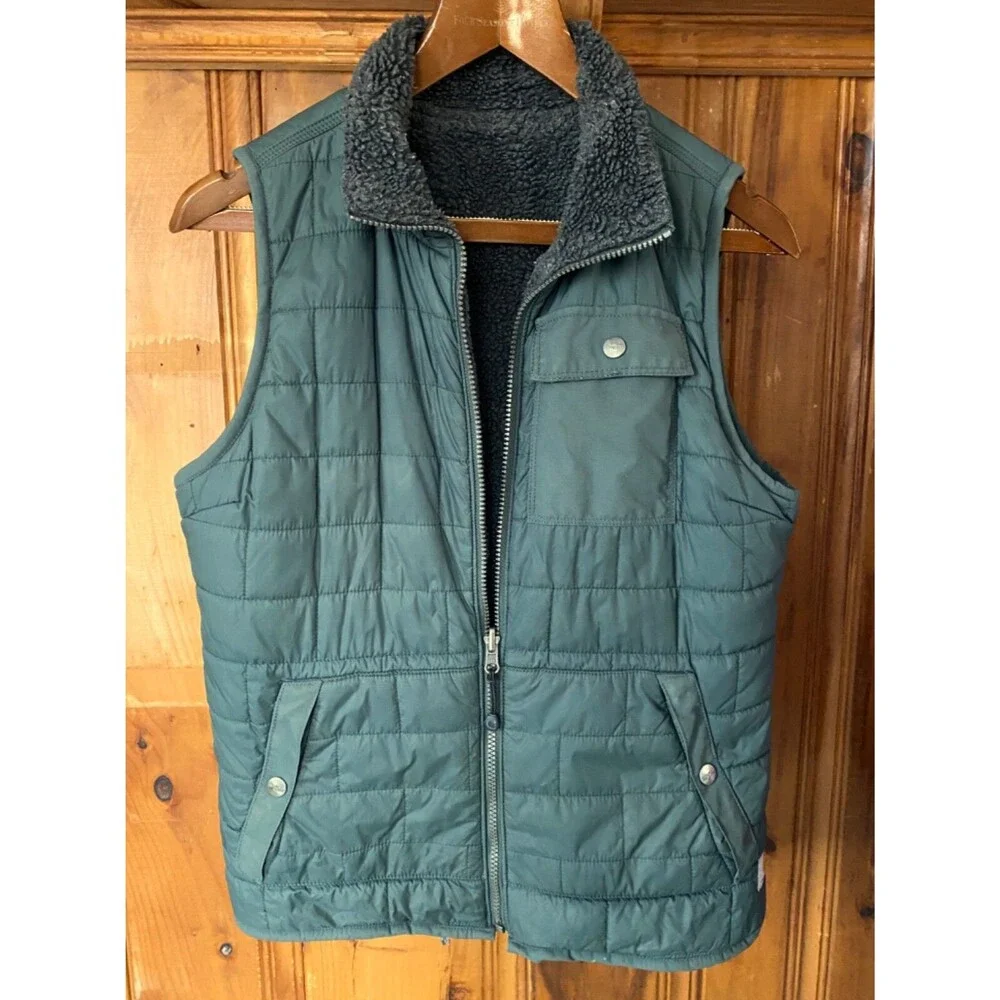 Womens Carhartt Sherpa Lined Elm Green Vest Reversible 102750 Small 4/6 Fit Med